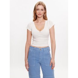 BDG Urban Outfitters Póló BDG AIMEE POINTELLE TOP 76468321 Fehér Slim Fit
