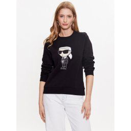 KARL LAGERFELD Pulóver Ikonik 2.0 230W1800 Fekete Regular Fit