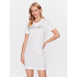 Just Cavalli Hétköznapi ruha 74PBOG00 Fehér Regular Fit