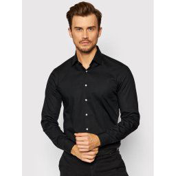 Calvin Klein Ing Poplin K10K108229 Fekete Slim Fit
