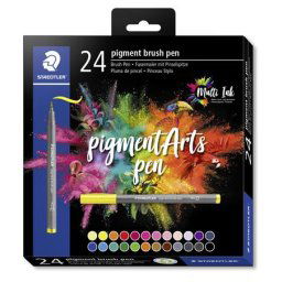 STAEDTLER Ecsetirón készlet, STAEDTLER "Pigment brush 371", 24 különböző szín
