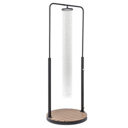 Blumfeldt Sumatra Falls Round kerti zuhany WPC alumínium Ø 80 cm kör alakú (BES14-SuBreeze-RD-BL)