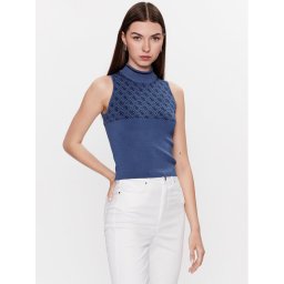 Guess Felső W3YR26 Z37K0 Sötétkék Slim Fit