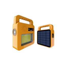 Optonica napelemes sárga LED reflektor és bluetooth hangszóró powerbank funkcióval 3,5W 3,7V 6Ah 223