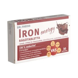 Dr. Theiss Iron Energy rágótabletta édesítőszerrel csokoládé ízben 30x