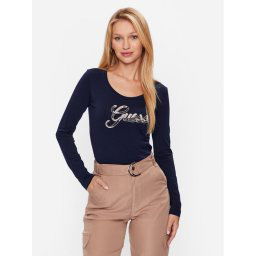 Guess Blúz W3YI37 J1314 Sötétkék Slim Fit