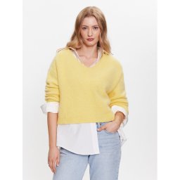 American Vintage Sweater East EAST18HH23 Sárga Relaxed Fit