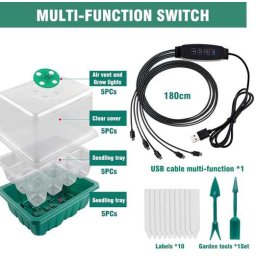 5x12db-os Ültetőbox Szett Növénynelelő Lámpával Időzítővel (4894
