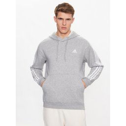 adidas Pulóver Essentials Fleece 3-Stripes IJ6474 Szürke Regular Fit