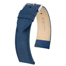 Hirsch Osiris Nubuck borjúbőr óraszíj, sötétkék, 20/18L