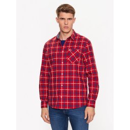 Tommy Jeans Ing Small Check DM0DM16608 Piros Regular Fit