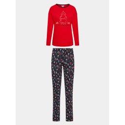U.S. Polo Assn. Pizsama Yuvarlak 16826 Piros Regular Fit