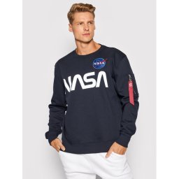 Alpha Industries Pulóver Nasa Reflective 178309 Sötétkék Regular Fit