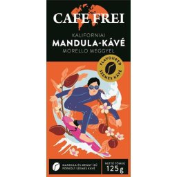 CAFE FREI Kávé, pörkölt, szemes, 125 g, CAFE FREI "Kaliforniai mandula" morello meggyel