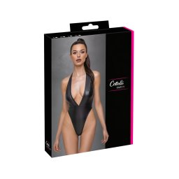 Cottelli Party - fényes, nyakpántos body (fekete)