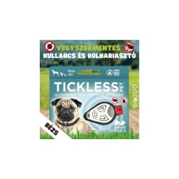 Vegyszermentes ultrahangos kullancs- és bolhariasztó medál kutyáknak és macskáknak, TICKLESS - bézs