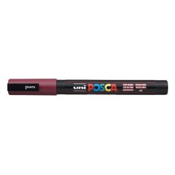 UNI Dekormarker, 0,9-1,3 mm, UNI "Posca PC-3M", vörösbor