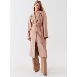 Calvin Klein Gyapjú kabát K20K205496 Bézs Regular Fit