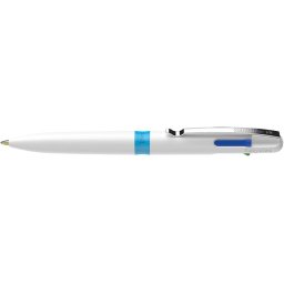 SCHNEIDER Golyóstoll, 0,5 mm, nyomógombos, négyszínű, SCHNEIDER "Take 4", fehér
