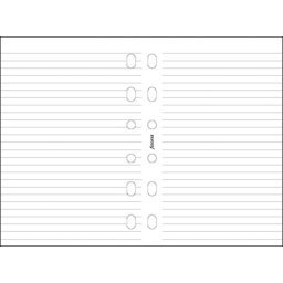 Kalendárium betét, jegyzetlap, pocket méret, vonalas, FILOFAX, fehér