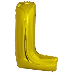 Fólia léggömb, "L" betű, arany, 86 cm