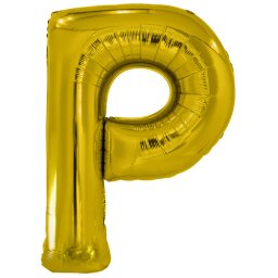 Fólia léggömb, "P" betű, arany, 100 cm