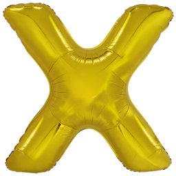 Fólia léggömb, "X" betű, arany, 96 cm