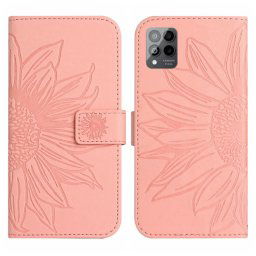 ART SUN FLOWER pénztárca tok szíjjal T Phone Pro / T Phone Pro 2023 rózsaszín