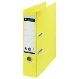 LEITZ Iratrendező, 80 mm, A4, karton, újrahasznosított, LEITZ "180 Recycle", sárga