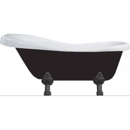 M. Retro Térben álló kád akril 150 x 73 cm Fehér/ Fekete Láb Fekete - 53251507375-70 Térben álló kád