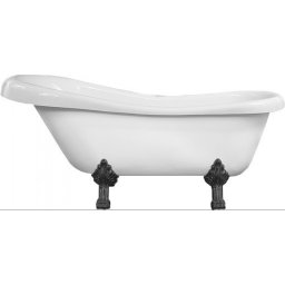 M. Retro Térben álló kád akril 170 x 75 cm Fehér Láb Fekete - 53251707500-70 Térben álló kád