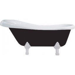 M. Retro Térben álló kád akril 170 x 75 cm Fehér/ Fekete Láb Fehér - 53251707575-20 Térben álló kád