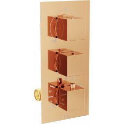 Mexen Cube termosztáros kád és zuhany csaptelep rejtett rózsa arany - 77503-60 Kádtölt? csap