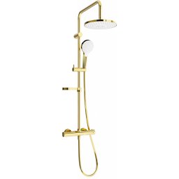Mexen KX05 Zuhanyszett fali termosztátos , arany/ fehér - 771500591-50 Zuhany szett komplett