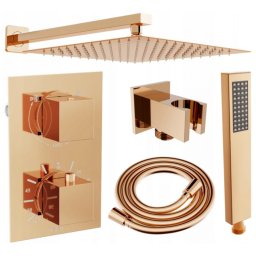Mexen Cube DR02 rejtett zuhanyszett komplett es?ztetõvel 30 cm, rózsa arany - 77502DR0230-60 Zuhany szett komplett