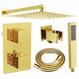 Mexen Cube DR02 rejtett zuhanyszett komplett es?ztetõvel 25 cm, arany - 77502DR0225-50 Zuhany szett komplett