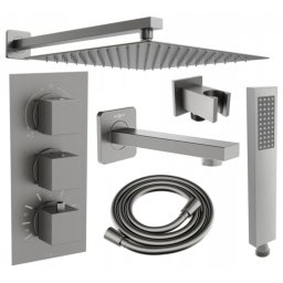Mexen Cube DR02 komplett Kád-Zuhany szett es?ztetõvel 30 cm, grafit - 77503DR0230-66 Zuhany szett komplett