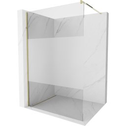 Mexen Kioto Walk-In Zuhanyfal 100 x 200 cm, átlátszó üveg/ szatén 8 mm, arany - 800-100-101-50-35 Walk-In Zuhanyfal