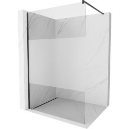 Mexen Kioto Walk-In Zuhanyfal 90 x 200 cm, átlátszó üveg/ szatén 8 mm, fekete - 800-090-101-70-35 Walk-In Zuhanyfal