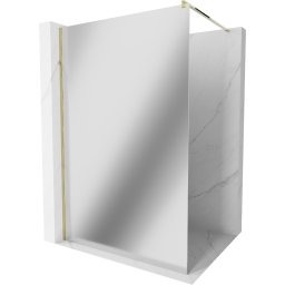 Mexen Kioto Walk-In Zuhanyfal 100 x 200 cm, tükör üveg 8 mm, arany - 800-100-101-50-50 Walk-In Zuhanyfal