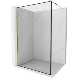 Mexen Kioto Walk-In Zuhanyfal 100 x 200 cm, átlátszó üveg/ fekete 8 mm, arany - 800-100-101-50-70 Walk-In Zuhanyfal