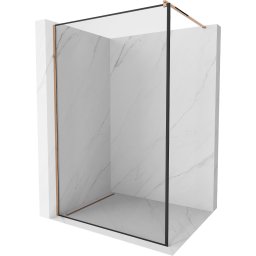 Mexen Kioto Walk-In Zuhanyfal 100 x 200 cm, átlátszó üveg/ fekete 8 mm, rózsa arany - 800-100-101-60-70 Walk-In Zuhanyfal