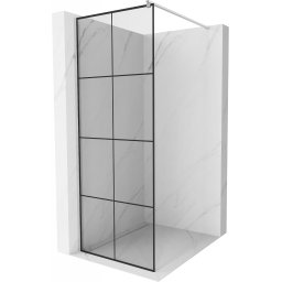 Mexen Kioto Walk-In Zuhanyfal 80 x 200 cm, átlátszó üveg/ fekete 8 mm, króm - 800-080-101-01-77 Walk-In Zuhanyfal