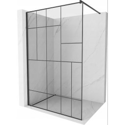 Mexen Kioto Walk-In Zuhanyfal 100 x 200 cm, átlátszó üveg/ fekete 8 mm, fekete - 800-100-101-70-78 Walk-In Zuhanyfal