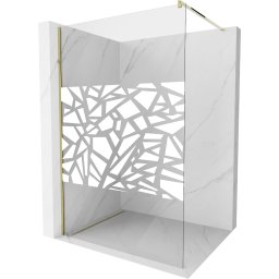 Mexen Kioto Walk-In Zuhanyfal 100 x 200 cm, átlátszó üveg/fehér 8 mm, arany - 800-100-101-50-85 Walk-In Zuhanyfal