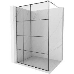 Mexen Kioto Walk-In Zuhanyfal 140 x 200 cm, átlátszó üveg/ fekete 8 mm, króm - 800-140-101-01-77 Walk-In Zuhanyfal