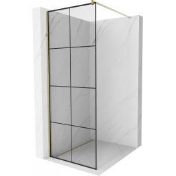 Mexen Kioto Walk-In Zuhanyfal 70 x 200 cm, átlátszó üveg/ fekete 8 mm, arany - 800-070-101-50-77 Walk-In Zuhanyfal