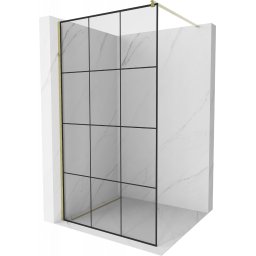 Mexen Kioto Walk-In Zuhanyfal 110 x 200 cm, átlátszó üveg/ fekete 8 mm, arany - 800-110-101-50-77 Walk-In Zuhanyfal