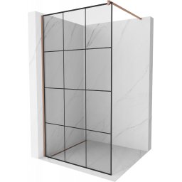 Mexen Kioto Walk-In Zuhanyfal 120 x 200 cm, átlátszó üveg/ fekete 8 mm, rózsa arany - 800-120-101-60-77 Walk-In Zuhanyfal