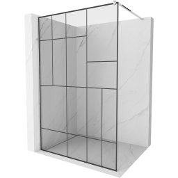 Mexen Kioto Walk-In Zuhanyfal 80 x 200 cm, átlátszó üveg/ fekete 8 mm, króm - 800-080-101-01-78 Walk-In Zuhanyfal
